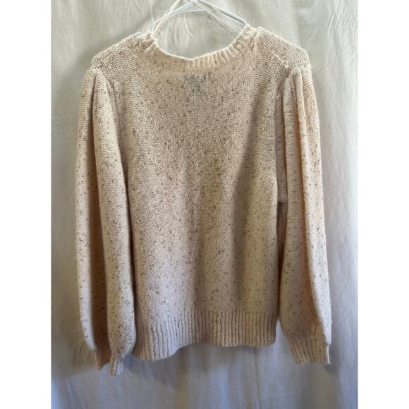 Vylette Cream/Light Blush Knit Metallic Speckled Sweater – Size L - Picture 7 of 7